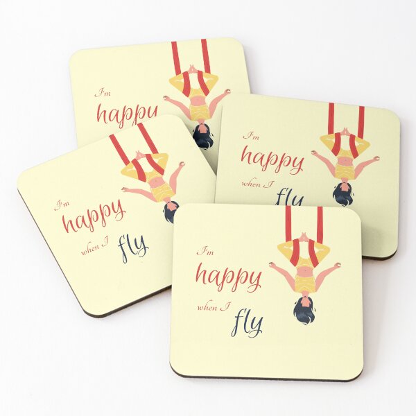 Item preview, I'm happy when I fly, Antigravity Yoga print designed and sold by trendingatees.
