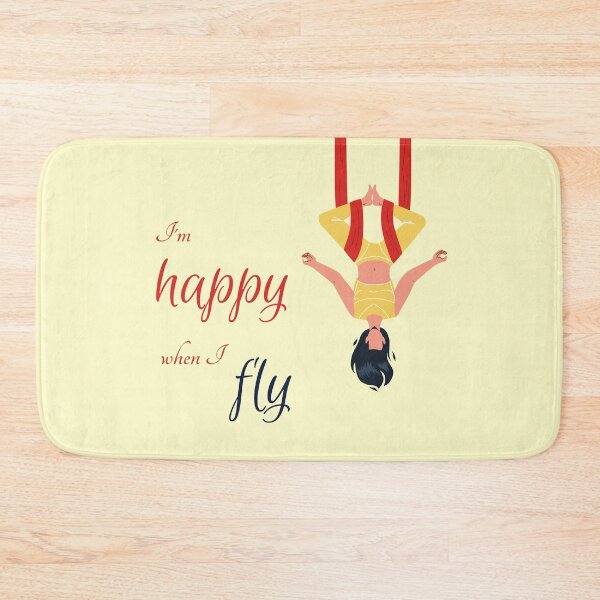 Item preview, I'm happy when I fly, Antigravity Yoga print designed and sold by trendingatees.