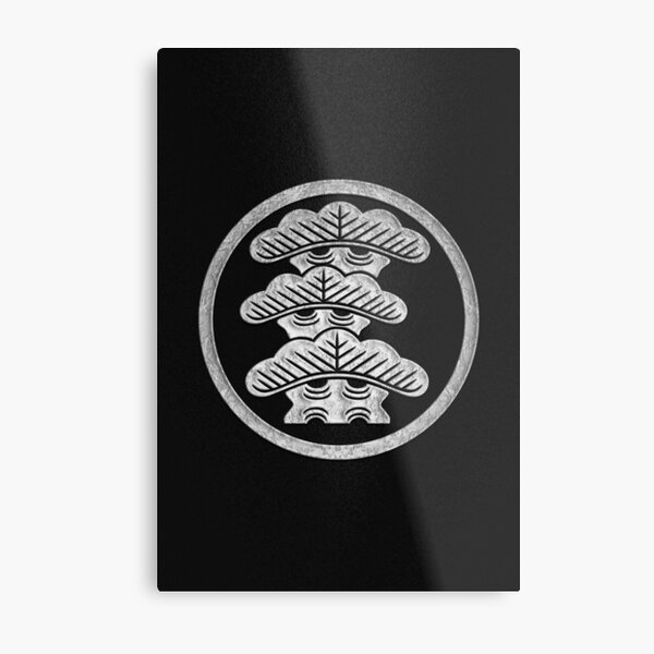 Daki Myoga Kamon in Silver Foil Metal Print for Sale by Takeda-art