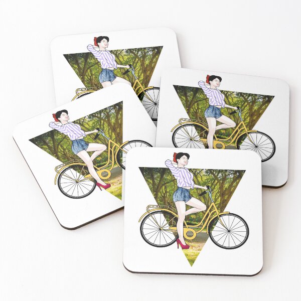 Item preview, girl with bike designed and sold by Half Mess.