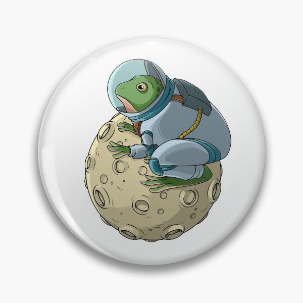 Item preview, Frog astronaut sitting on the moon illustration designed and sold by kanvasdesign.