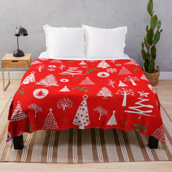 Item preview, Christmas trees on red designed and sold by FerretSteph.