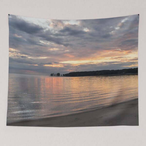 Item preview, Private Beach Sunset - Lorraine Bay North Shore Lake Erie designed and sold by Georgia Mizuleva.