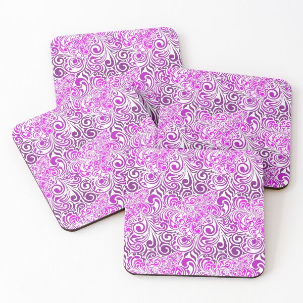 Item preview, Pink abstract pattern in damask style, white background. designed and sold by Natalya Alexandrou.