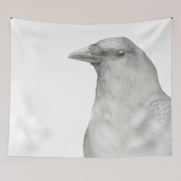 Item preview, american crow watercolor portrait designed and sold by L'Atelier Oranjade.