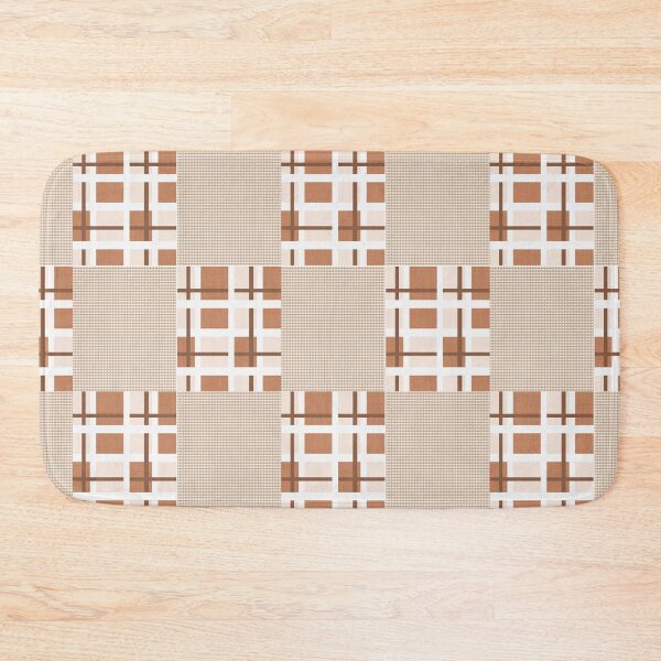 Item preview, Tan and White Abstract Design Shower Curtain designed and sold by MimsTees.