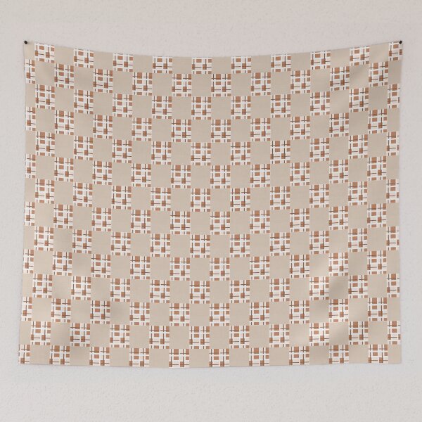 Item preview, Tan and White Abstract Design Shower Curtain designed and sold by MimsTees.
