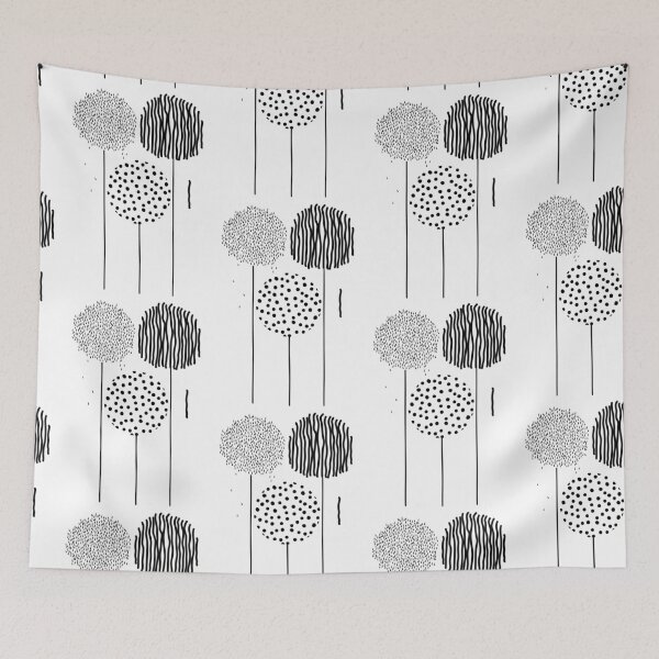 Item preview, three little trees in black and white designed and sold by Miek Groenhout.