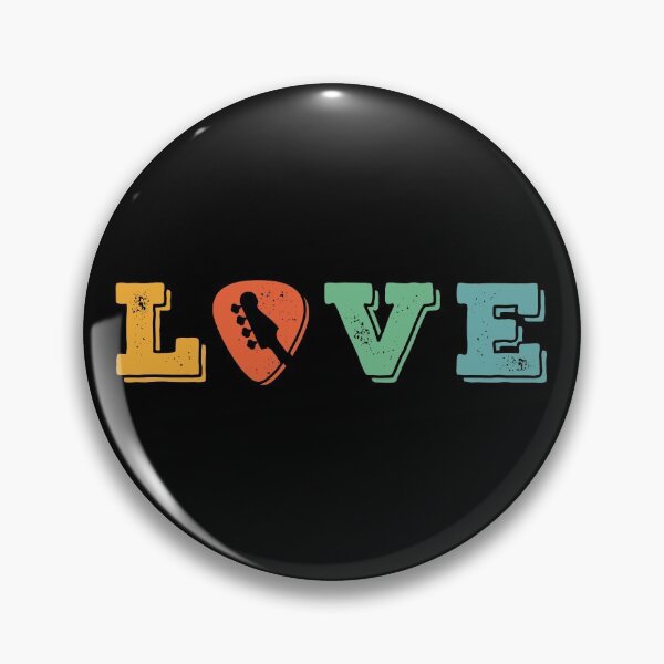 Item preview, Love Bass Guitar Pick Retro Theme designed and sold by nightsworthy.