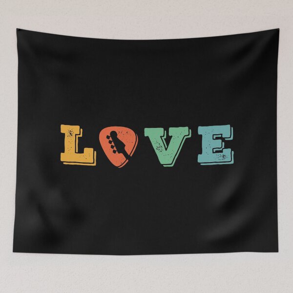 Item preview, Love Bass Guitar Pick Retro Theme designed and sold by nightsworthy.