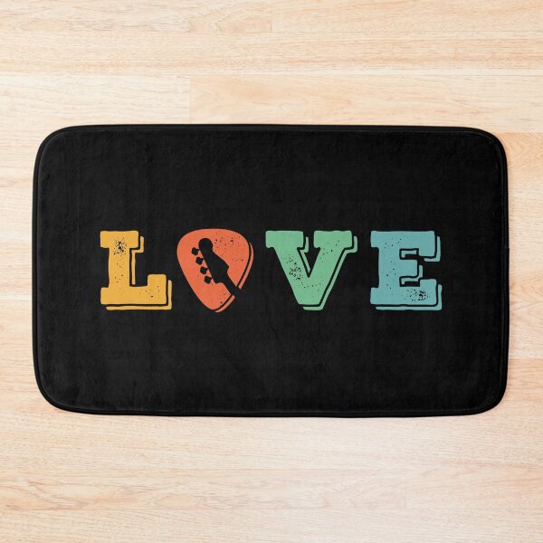 Aperçu de l'œuvre Love Bass Guitar Pick Thème Rétro créée et vendue par nightsworthy.