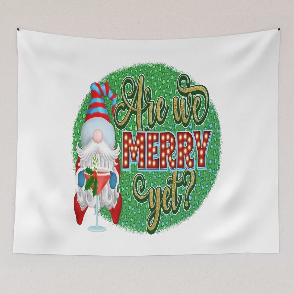 Item preview, Are We Merry Yet Christmas Gnome Martini Holiday  designed and sold by mymysterycloset.