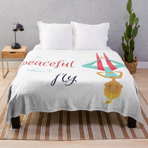 Item preview, I'm peaceful when I fly, Antigravity Yoga print designed and sold by trendingatees.