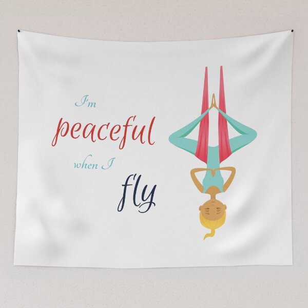 Item preview, I'm peaceful when I fly, Antigravity Yoga print designed and sold by trendingatees.