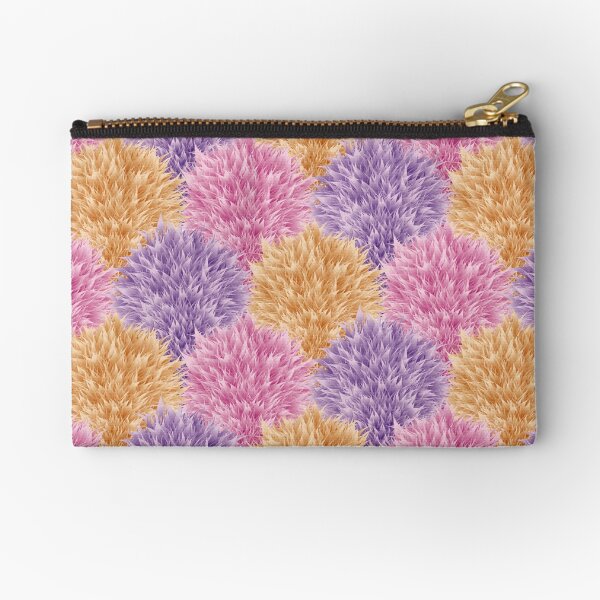 Feather Texture Zipper Pouch
