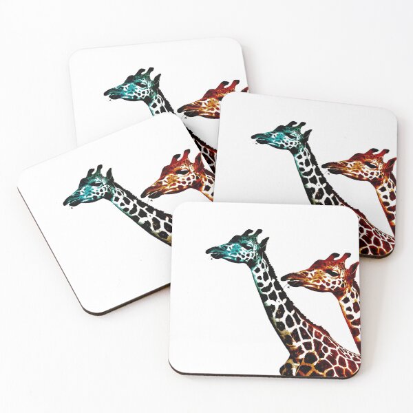 Item preview, Two giraffes color print designed and sold by artdragongift 15.