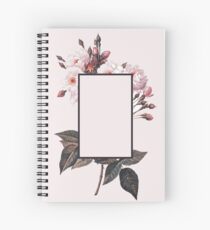 Pink Rectangle Flowers Spiral Notebook