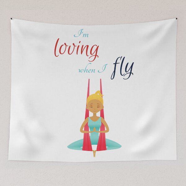Item preview, I'm loving when I fly, Antigravity Yoga print designed and sold by trendingatees.