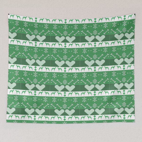 Item preview, Greyhounds Christmas Jumper (green) designed and sold by bkdoodles.
