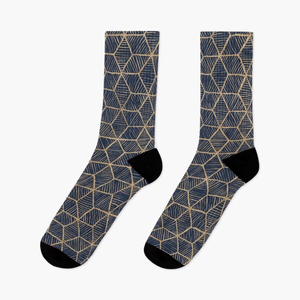 Item preview, Diamond & Hexagon Hand Drawn Pattern - Dark Blue designed and sold by Jana Šlesaríková.
