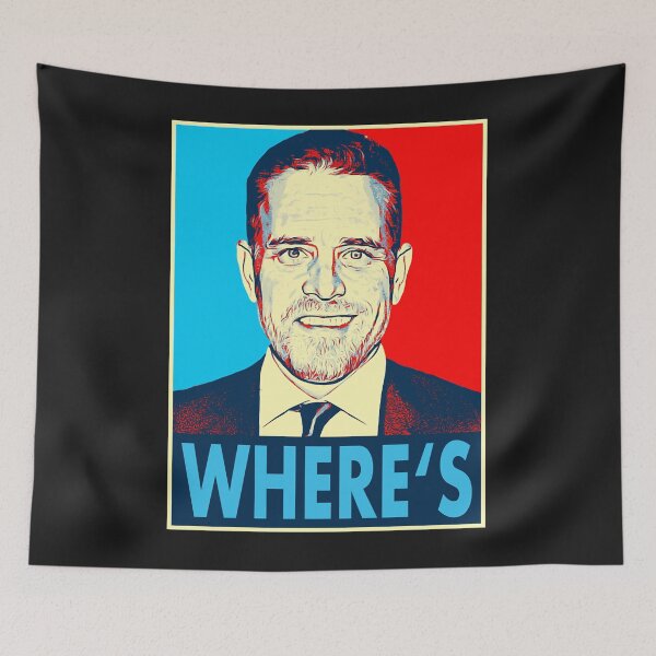 Item preview, Where’s Hunter Biden Bernard Fairey Style Campaign Poster Parody Essential T-Shirt designed and sold by hurdsonia.