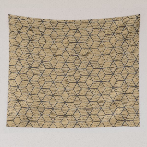 Item preview, Diamond & Hexagon Hand Drawn Pattern - Beige designed and sold by Jana Šlesaríková.