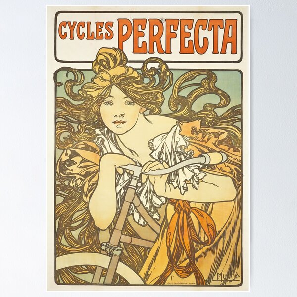 Artikel-Vorschau von Cycles Perfecta Jugendstilplakat von Alfonse Mucha, designt und verkauft von cutesy.