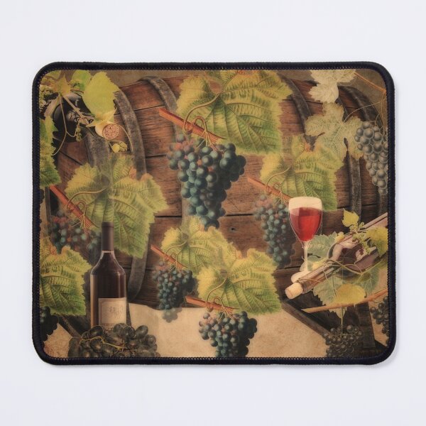 Item preview, Red Wine And Grapes With Wine Barrel designed and sold by James DeFazio.