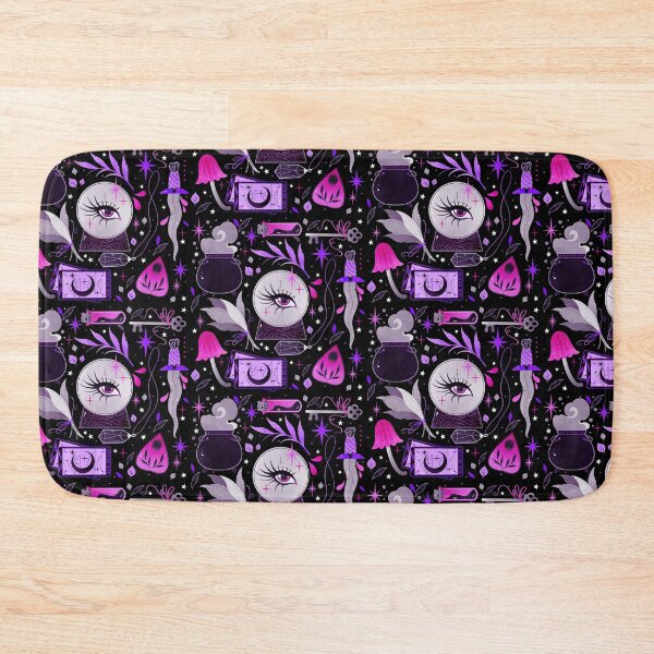 Item preview, Copy of Colorful Witch craft pattern black background  designed and sold by Texdoodles.