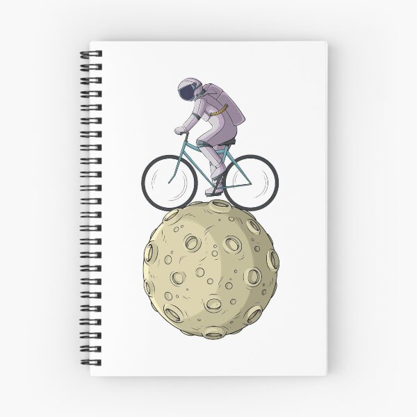 Item preview, Cartoon astronaut riding bicycle on the moon designed and sold by kanvasdesign.