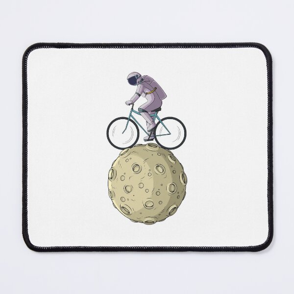 Item preview, Cartoon astronaut riding bicycle on the moon designed and sold by kanvasdesign.