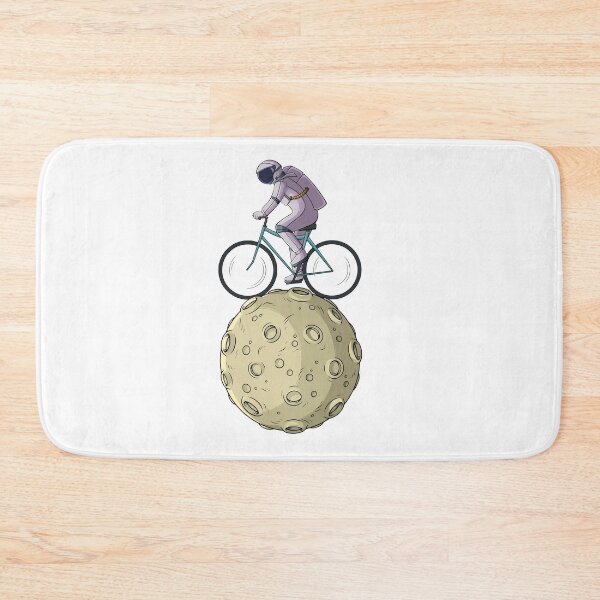 Item preview, Cartoon astronaut riding bicycle on the moon designed and sold by kanvasdesign.