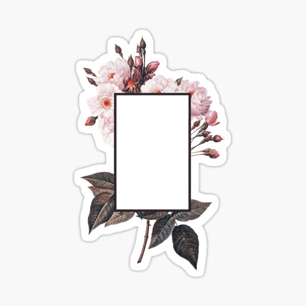Floral Rectangle Logo Sticker