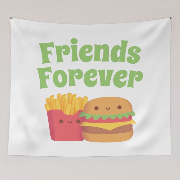 Item preview, Cute French Fries And Burger, Friends Forever designed and sold by rustydoodle.
