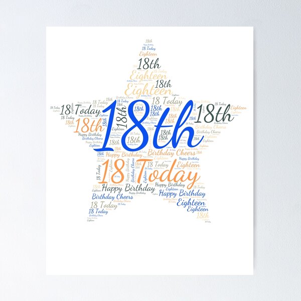 Item preview, Happy 18th Birthday Word Art Star designed and sold by fra02.