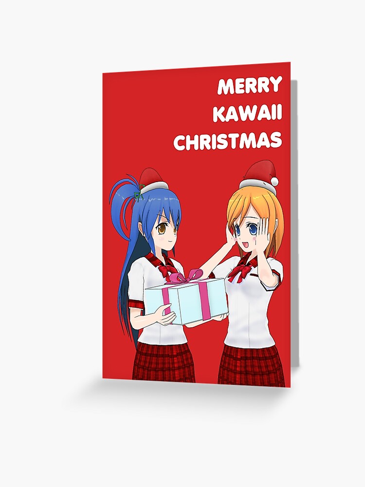 Tarjetas De Felicitacion Kawaiikochans Feliz Navidad Kawaii De Kawaiikochans Redbubble