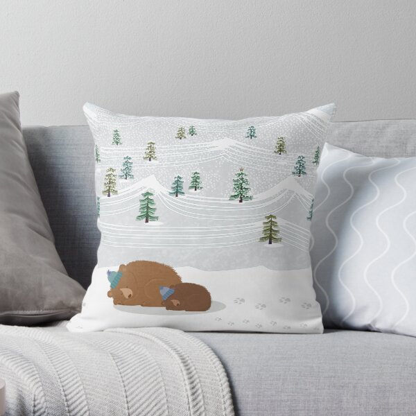 Snowprints Throw Pillow