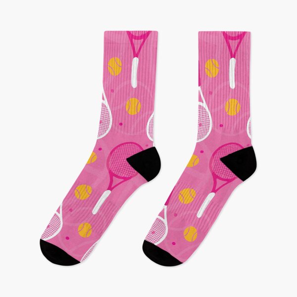 Item preview, Pink tennis pattern with yellow tennis balls designed and sold by EvieWoj.