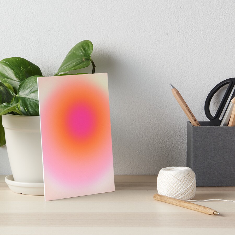 "Pink And Orange Gradient Cute Aura Aesthetic" Art Board Print by