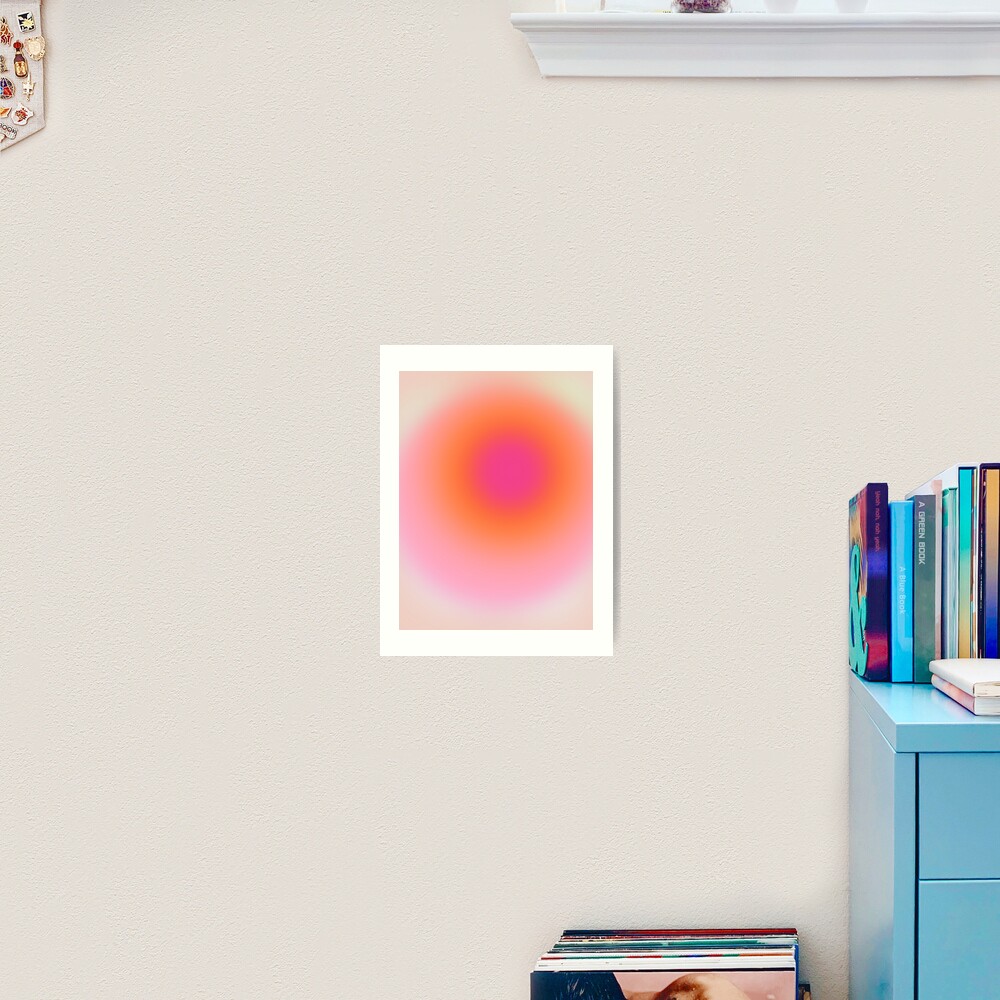 "Pink And Orange Gradient Cute Aura Aesthetic" Art Print for Sale by