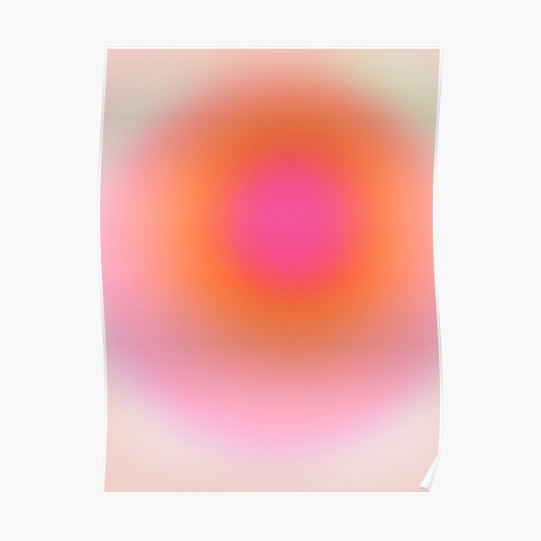 Pink And Orange Gradient Cute Aura Aesthetic Poster by reginalima