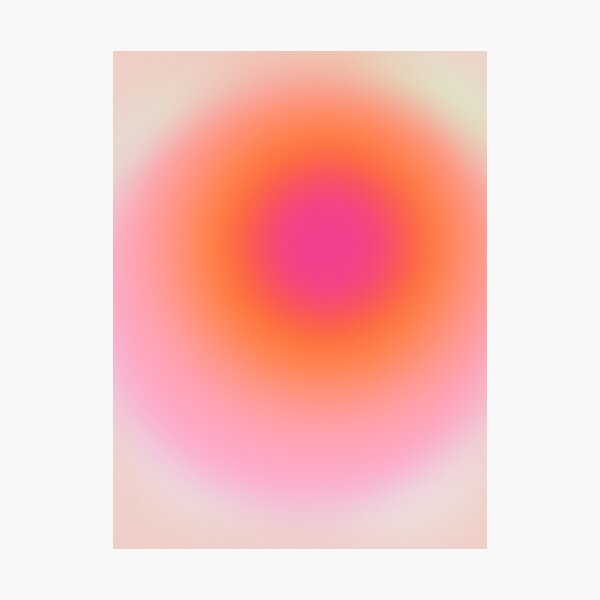 Pink And Orange Gradient Cute Aura Aesthetic Photographic Print