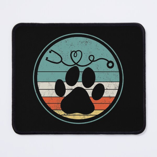 Item preview, Veterinarian Vet Tech Stethoscope Paw Retro designed and sold by Mealla.