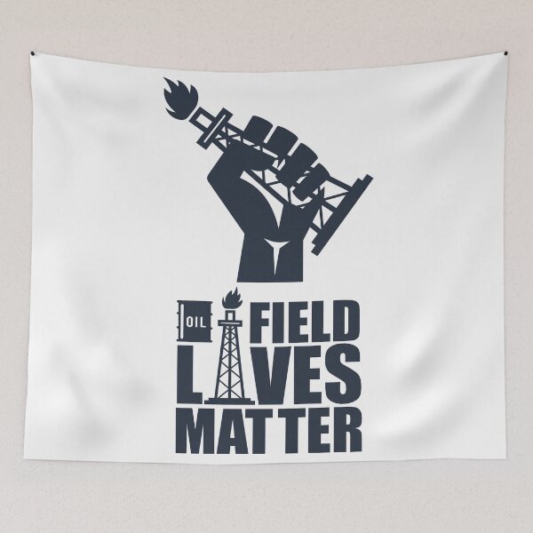 Item preview, Oilfield lives matter hand holds a drilling rig designed and sold by ptrosfnx.