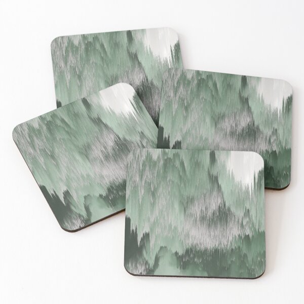 Item preview, Abstract Glitch Art in Dark Forest and Sage Green designed and sold by kasamor.