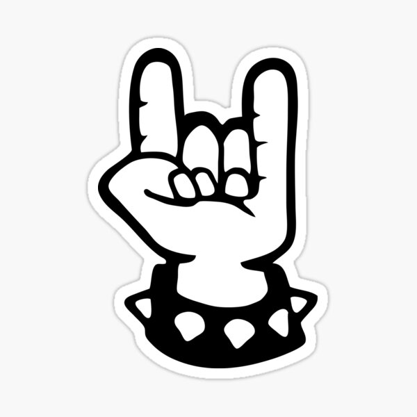 rock hand metal roll music Sticker