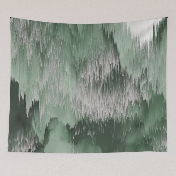 Item preview, Abstract Glitch Art in Dark Forest and Sage Green designed and sold by kasamor.