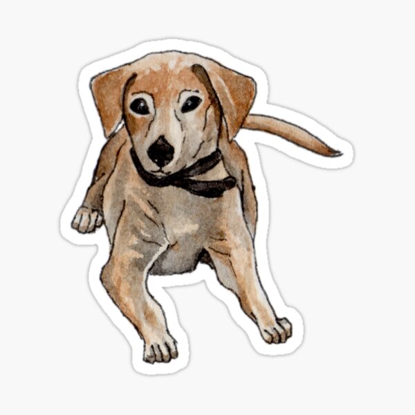 Friendly Puppy Watercolor Sticker