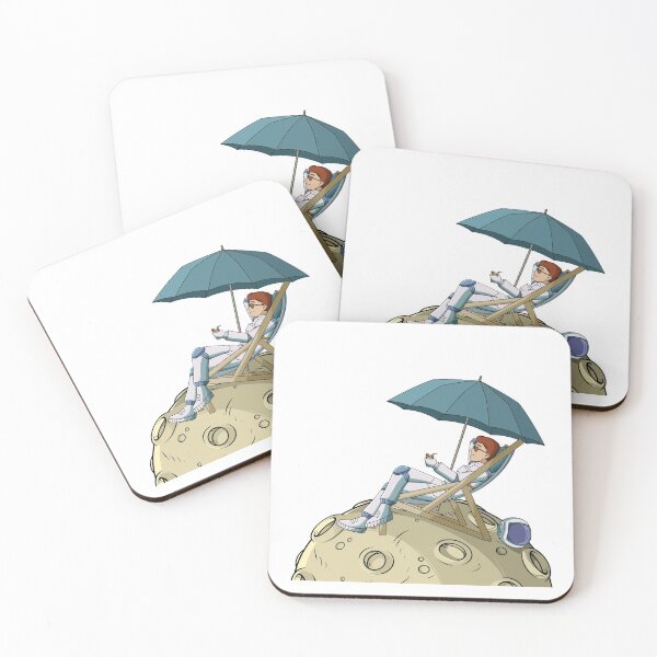Item preview, Astronaut relaxing on the moon with a glass of orange juice designed and sold by kanvasdesign.