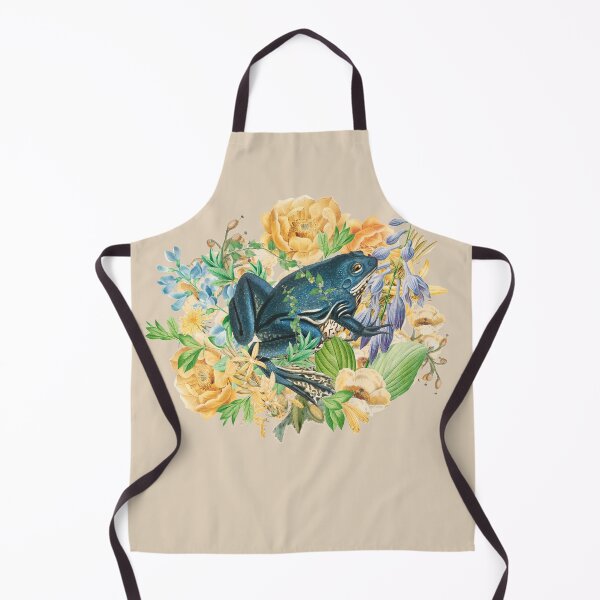 Item preview, Beautiful Vintage Illustrated Blue Frog With Yellow And Blue Flowers designed and sold by TrulyEpoque.
